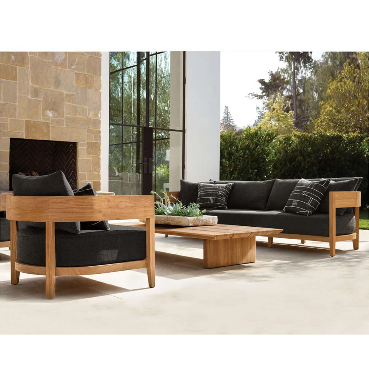 bruce outdoor sofa four seater black 1