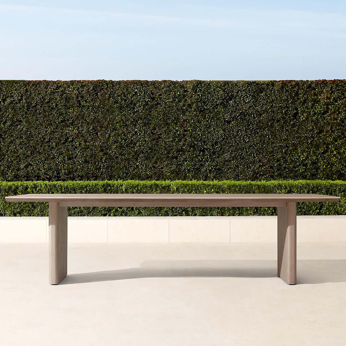 bruce paneled teak long table all mocha 1