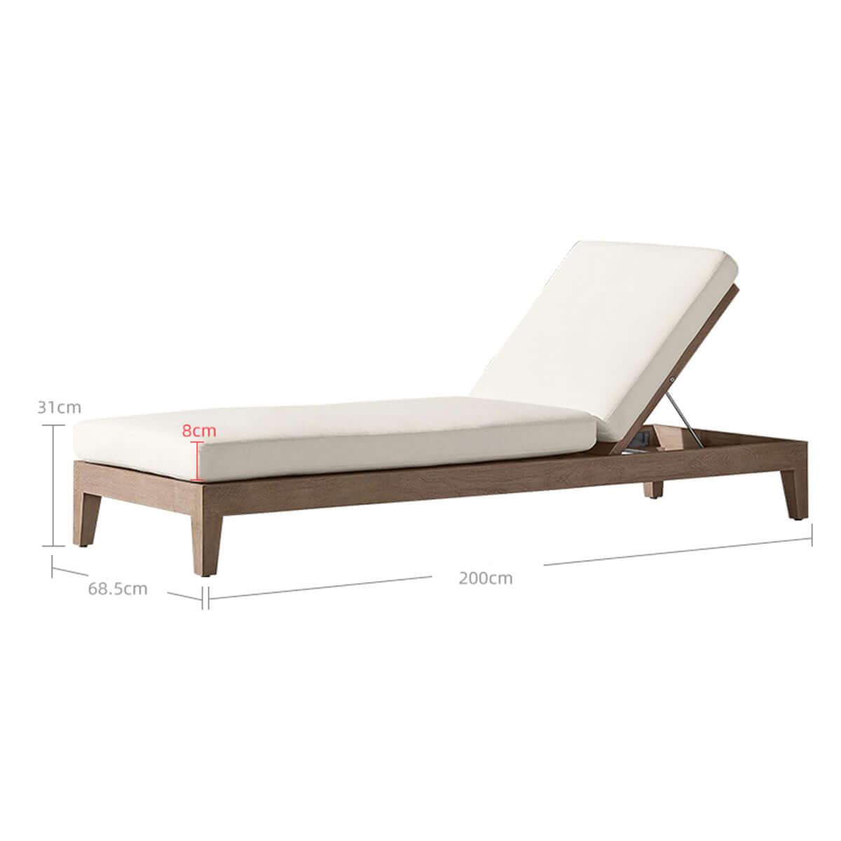 Bruce Sun Lounger - 0cm