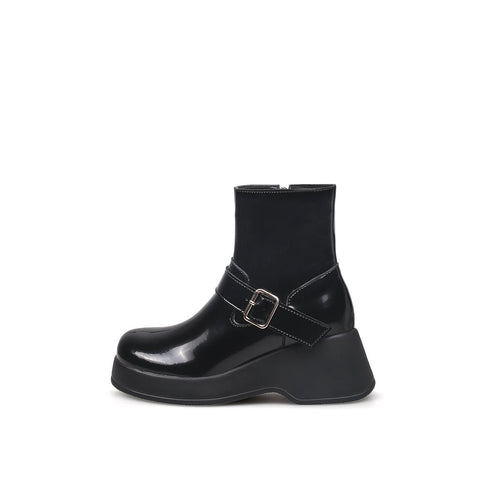 Buckled Mid Calf Wellie Boots