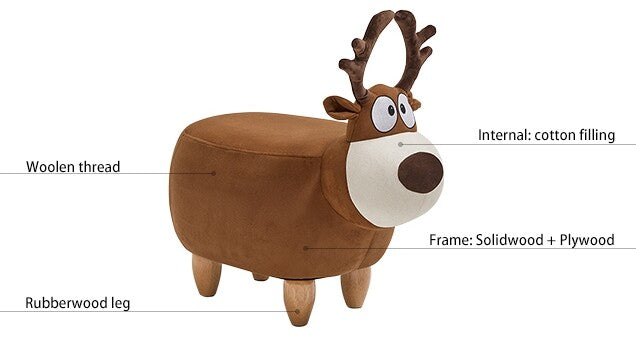buddy reindeer kids brown stool all 8