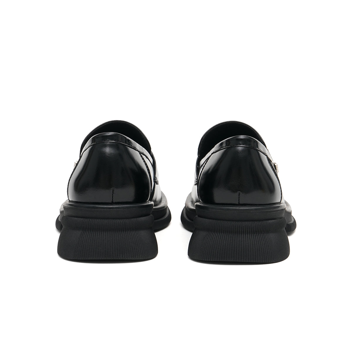 butterfly flat british style loafers all black 3