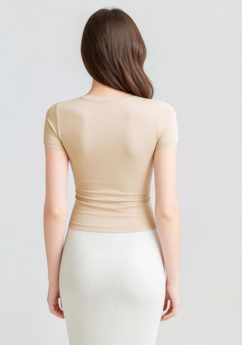 Buttery Soft Built - In Padded Bra Short Sleeve T-Shirt