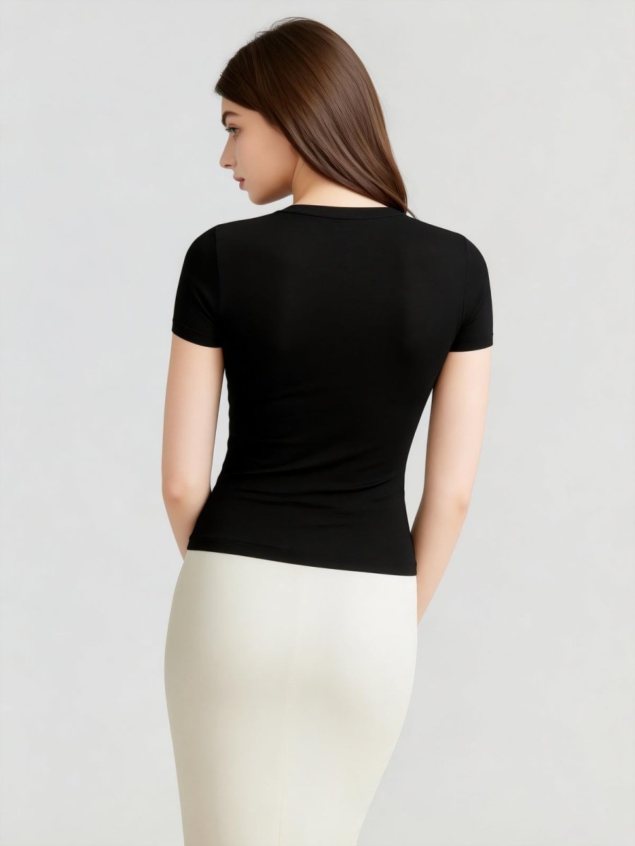 Buttery Soft Built - In Padded Bra Short Sleeve T-Shirt