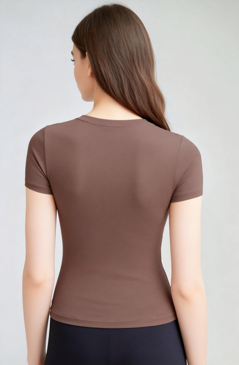 Buttery Soft Built - In Padded Bra Short Sleeve T-Shirt
