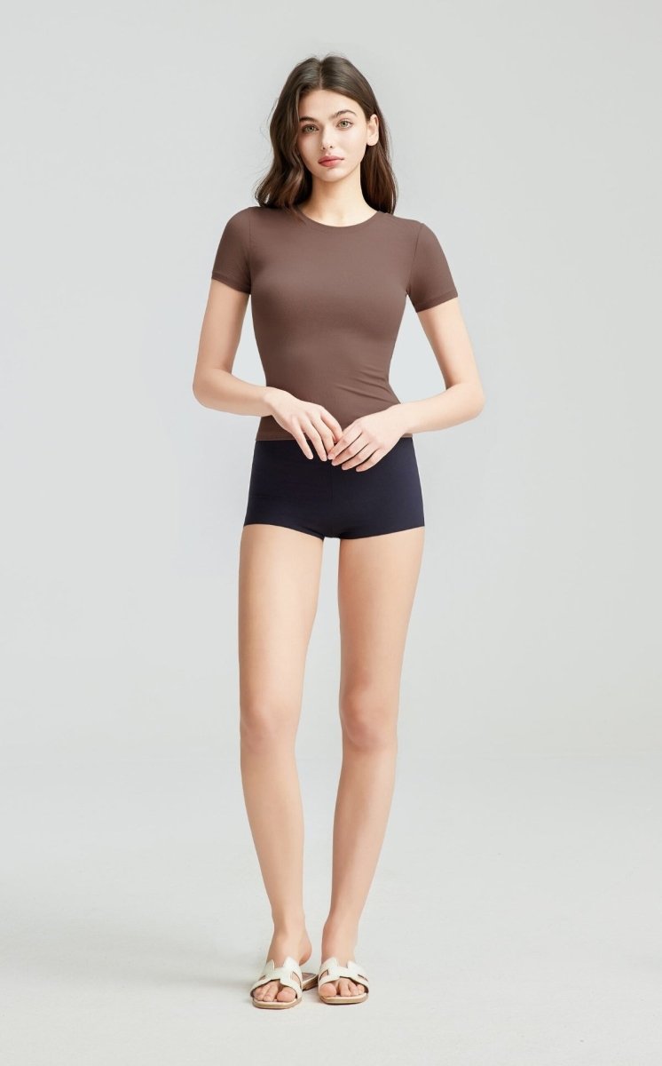 Buttery Soft Built - In Padded Bra Short Sleeve T-Shirt