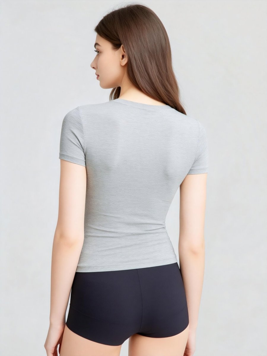 Buttery Soft Built - In Padded Bra Short Sleeve T-Shirt
