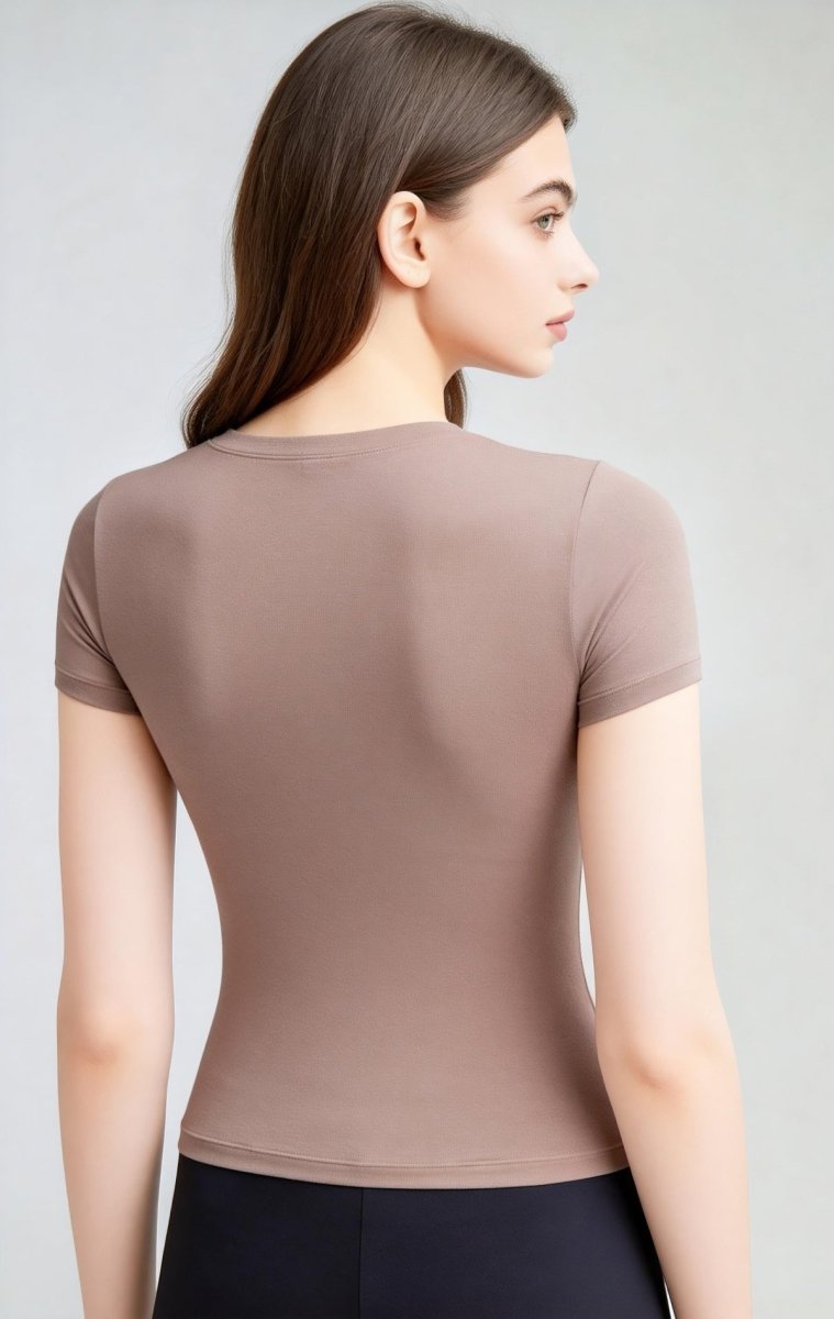 Buttery Soft Built - In Padded Bra Short Sleeve T-Shirt