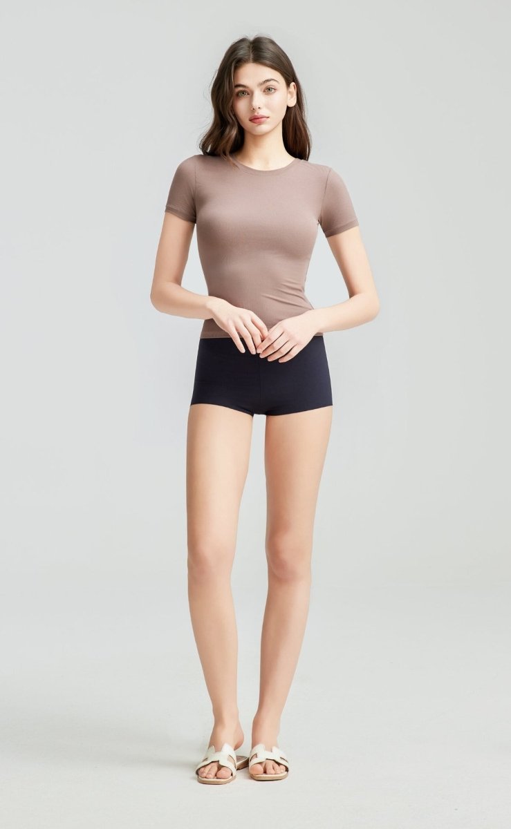 Buttery Soft Built - In Padded Bra Short Sleeve T-Shirt