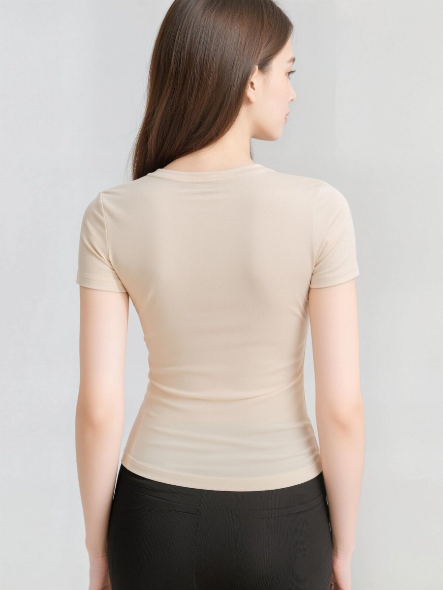 Buttery Soft Built - In Padded Bra Short Sleeve T-Shirt