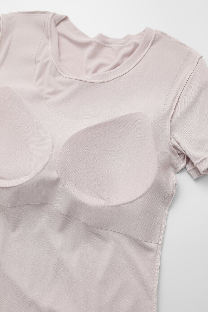 Buttery Soft Built - In Padded Bra Short Sleeve T-Shirt