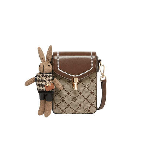 Caffrey Vintage Monogram Phone Crossbody Bag