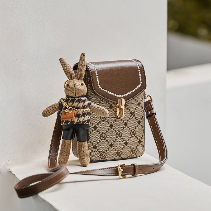 Caffrey Vintage Monogram Phone Crossbody Bag