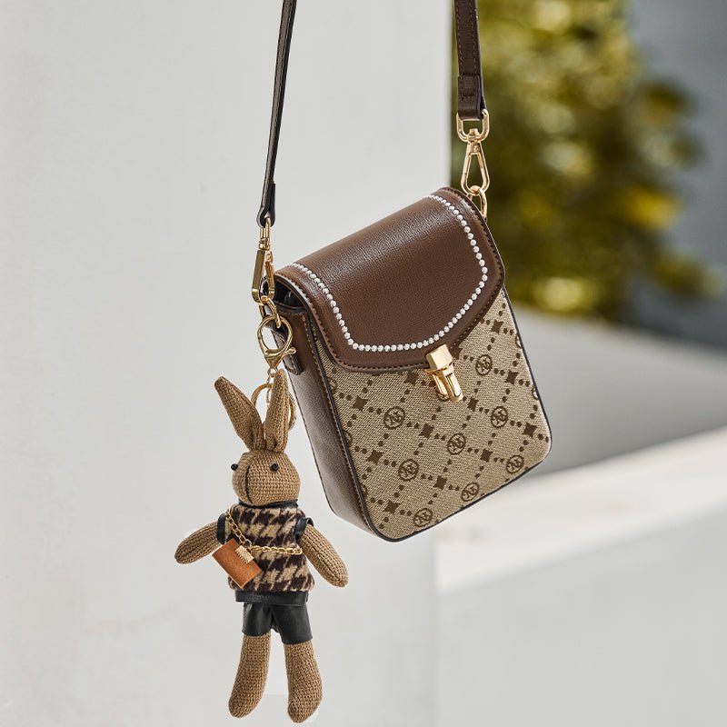Caffrey Vintage Monogram Phone Crossbody Bag
