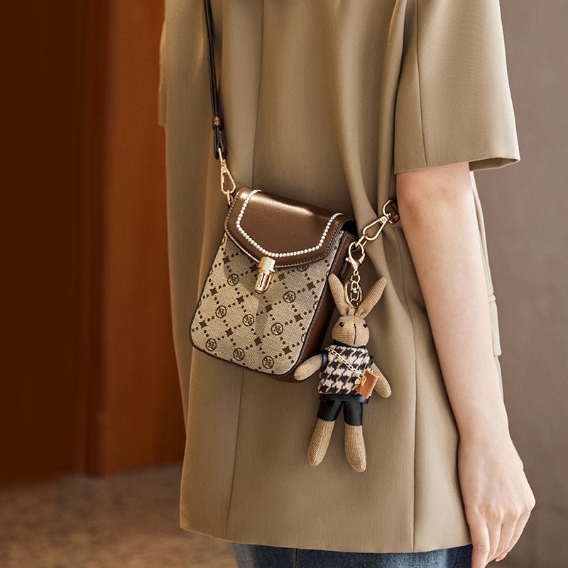 Caffrey Vintage Monogram Phone Crossbody Bag