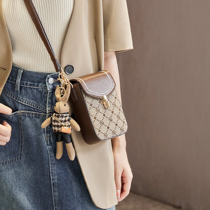 Caffrey Vintage Monogram Phone Crossbody Bag