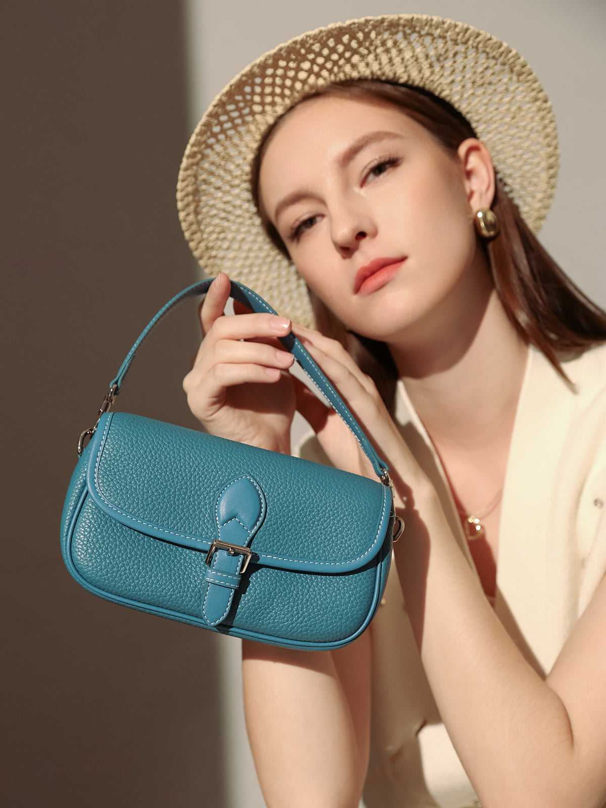 cambridge satchel leather bag blue 6