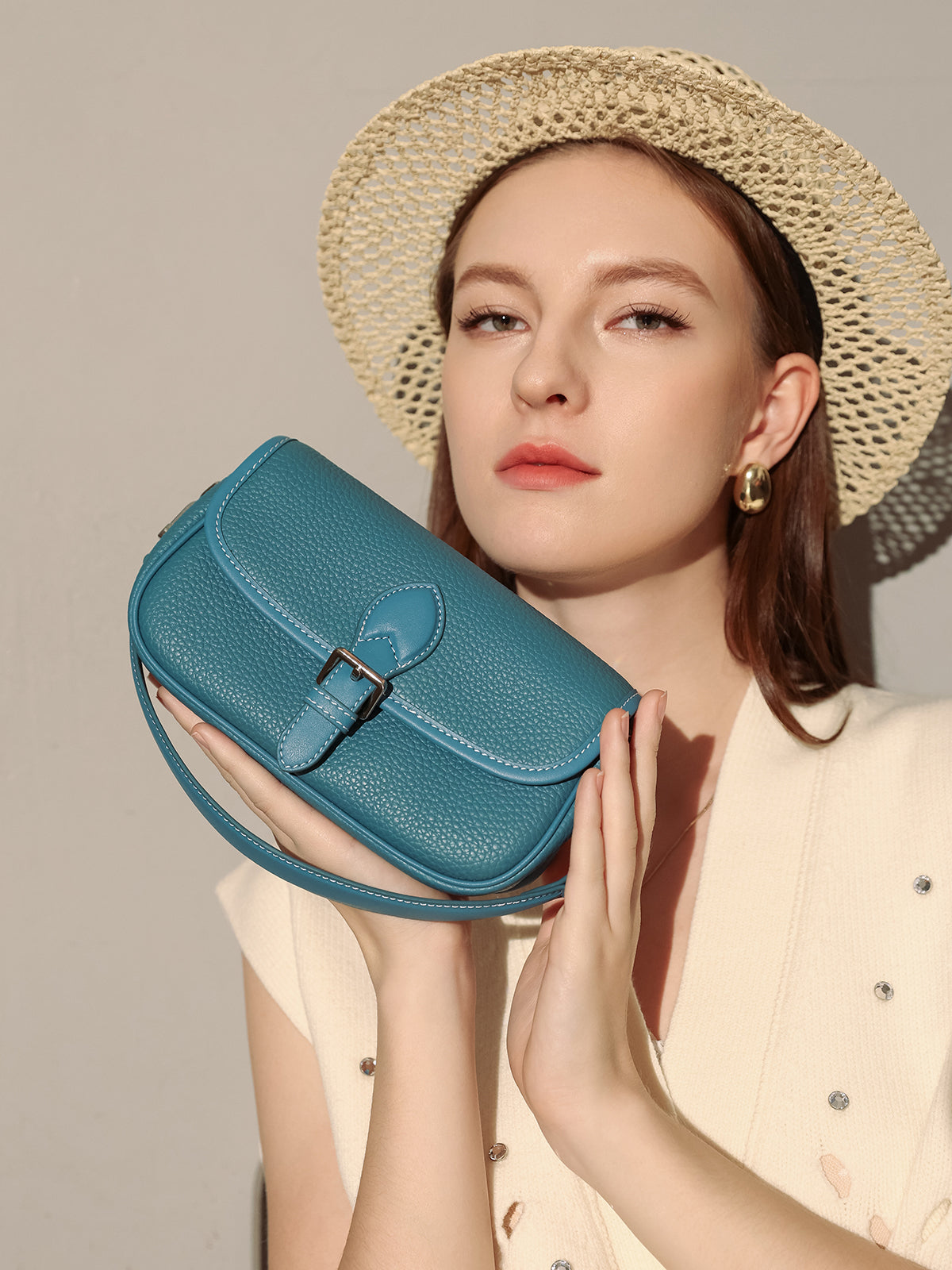 cambridge satchel leather bag blue 7