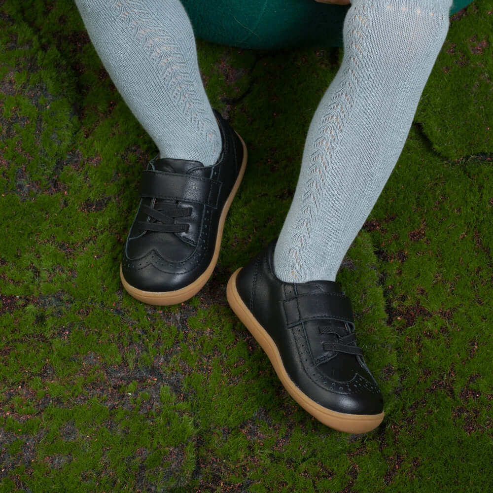 camper soft sole pre walker baby brogue sneakers all black 6