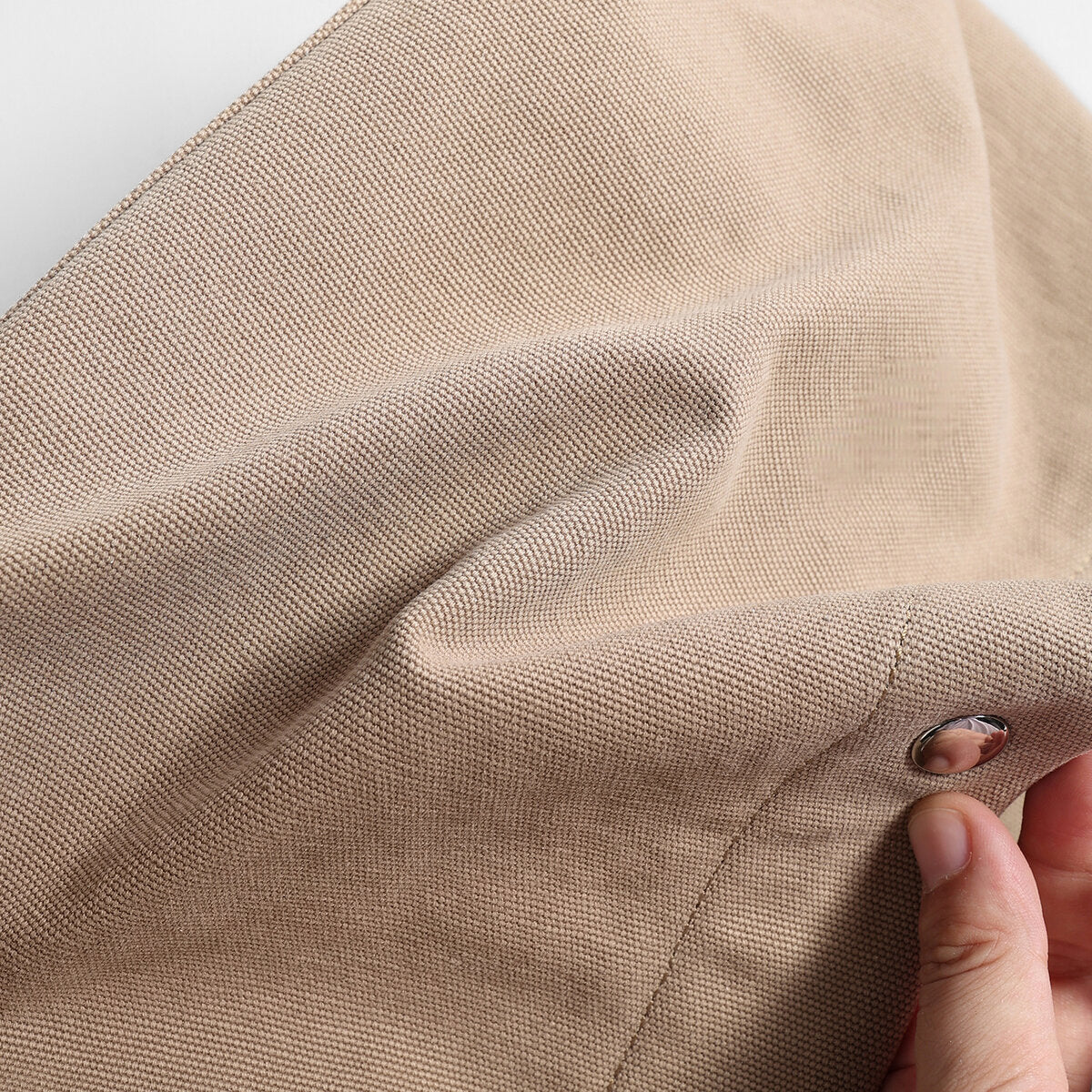Canvas Tote Bag – Structured Cotton-Linen with Top-Grain Leather Straps