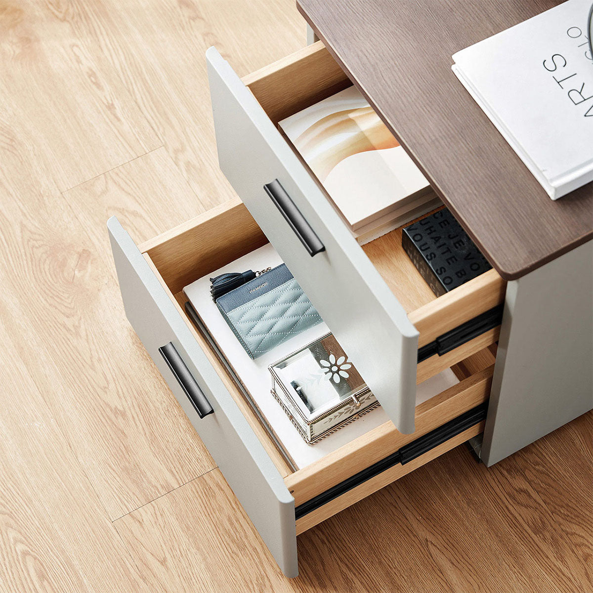 cappuccino 2 drawer taupe bedside table all 5