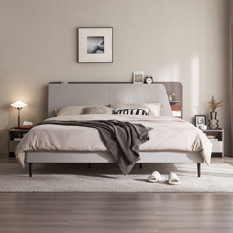 Cappuccino Taupe Bed with Mattress Set