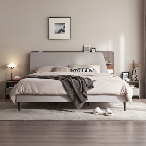 Cappuccino Taupe Bed with Mattress Set