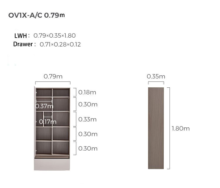 Cappuccino Taupe Cabinet Bookshelf - 0cm