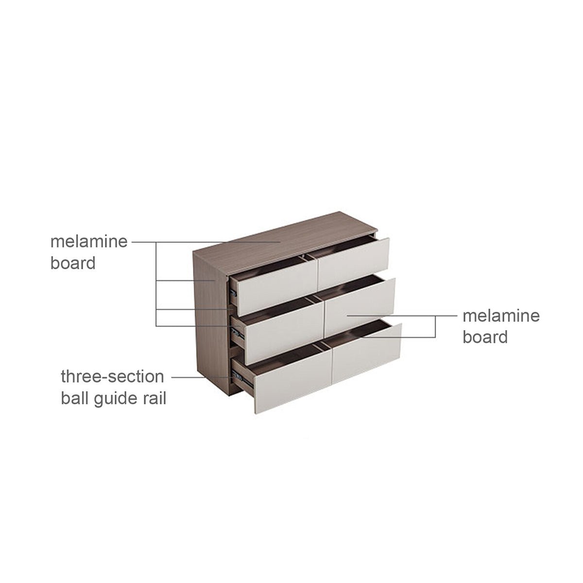Cappuccino Taupe Chest Drawers - 0cm