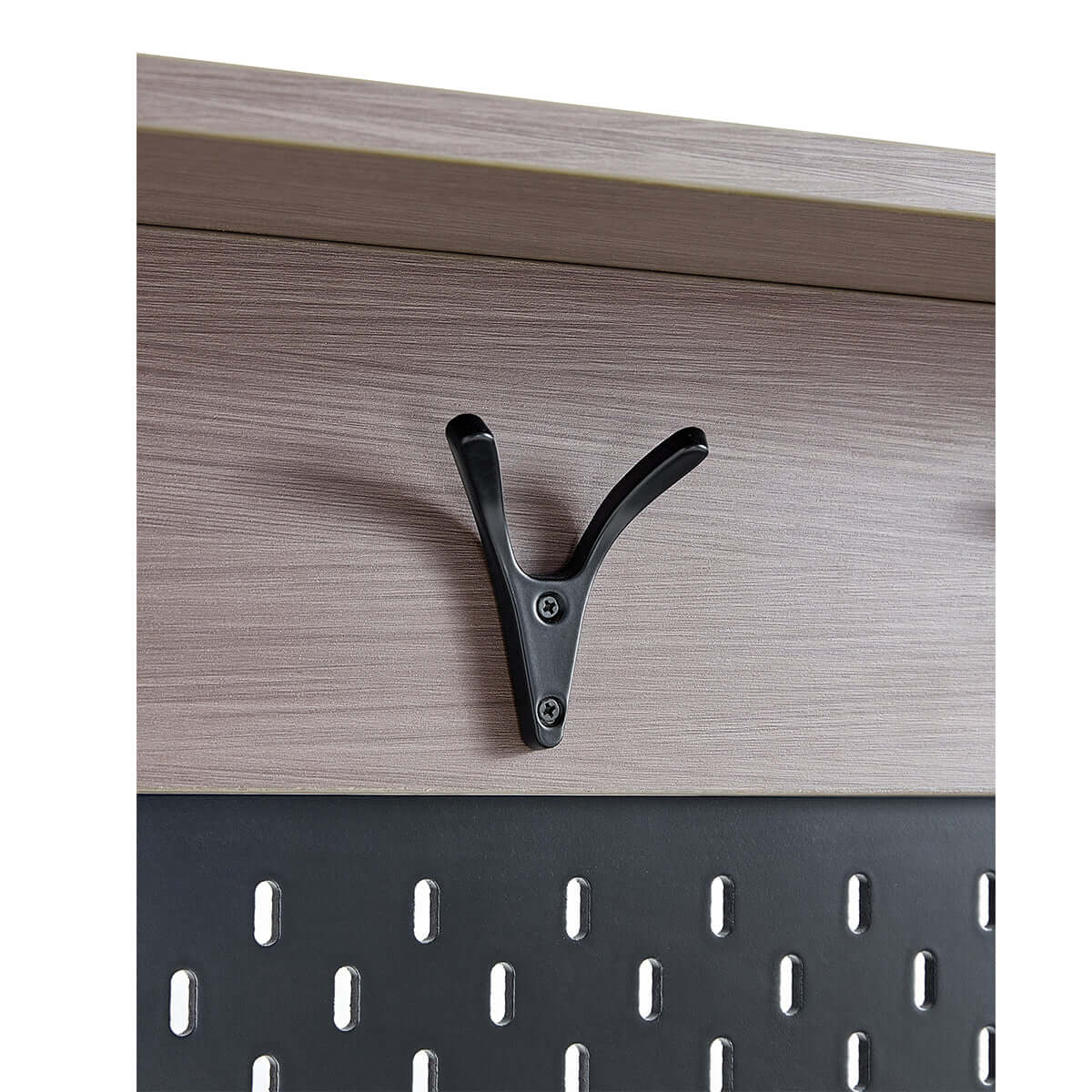 Cappuccino Taupe Shoe Cabinet with Coat Rack - 0cm