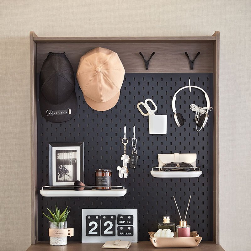 Cappuccino Taupe Shoe Cabinet with Coat Rack - 0cm