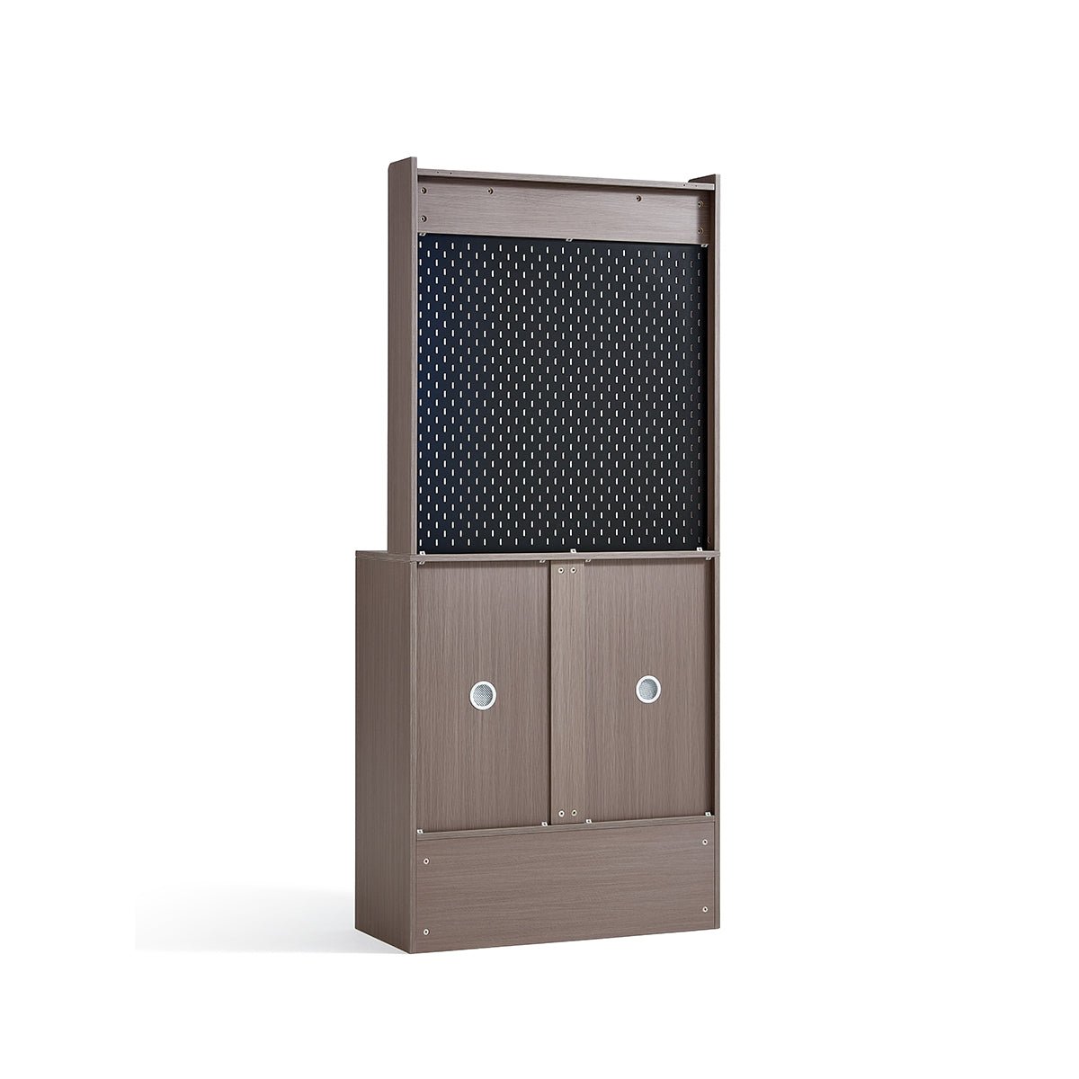 Cappuccino Taupe Shoe Cabinet with Coat Rack - 0cm