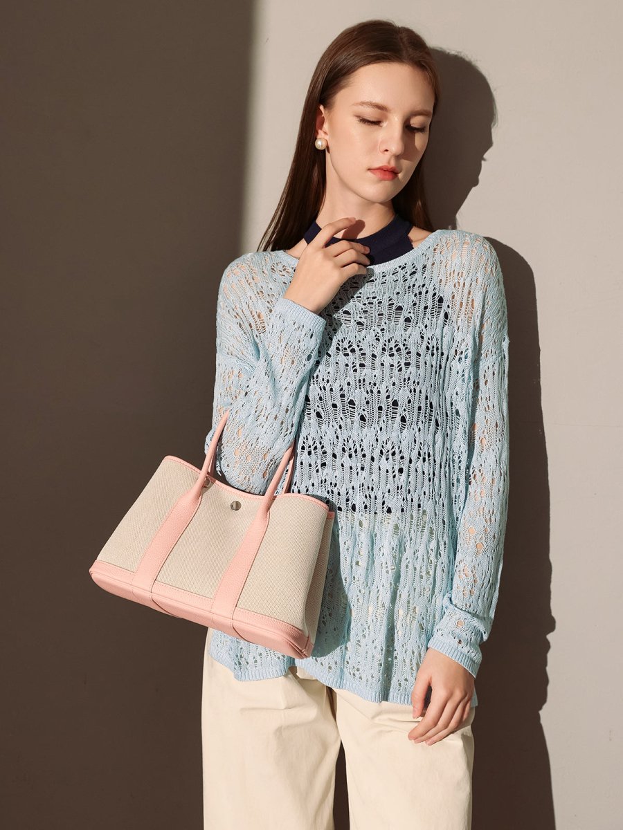 Carefree Canvas and Leather Top Handle Bag - 0cm