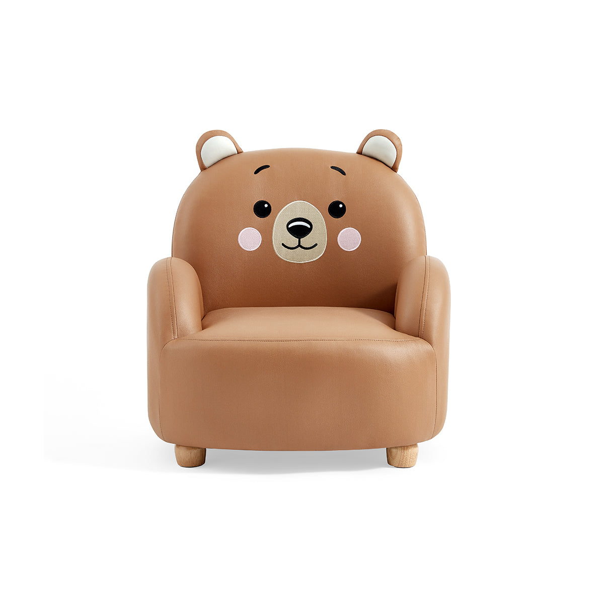 cartoon animal friends kids sofa arm chair brown 3