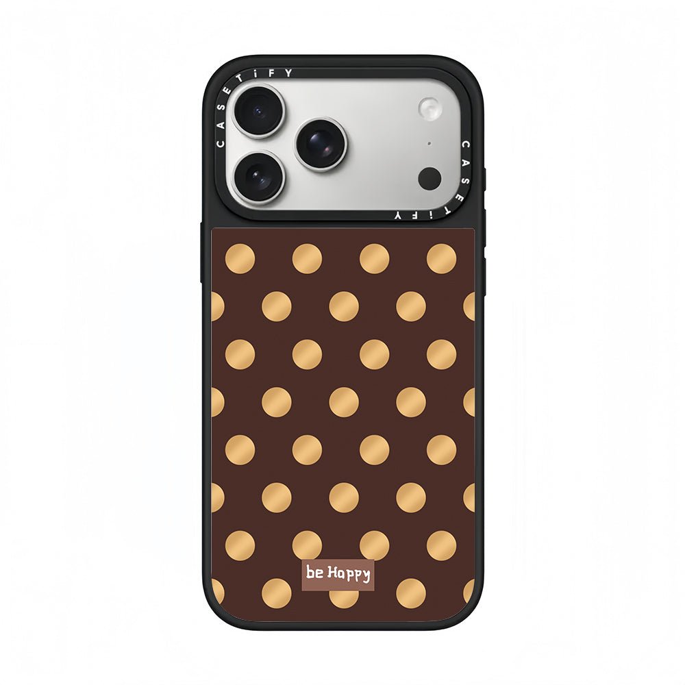 CASETiFY Be Happy Gold Polka Dot Phone Case - 0cm