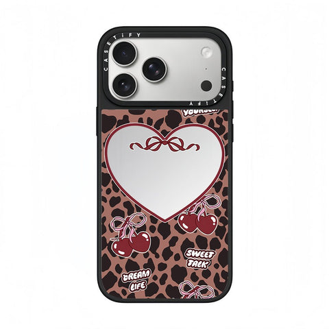 CASETiFY Leopard Heart Cherry Phone Case