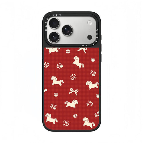 CASETiFY Lucky Horse Red Check Phone Case - 0cm