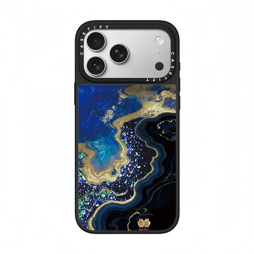 CASETiFY Midnight Blue Agate Gold Marble Phone Case - 0cm