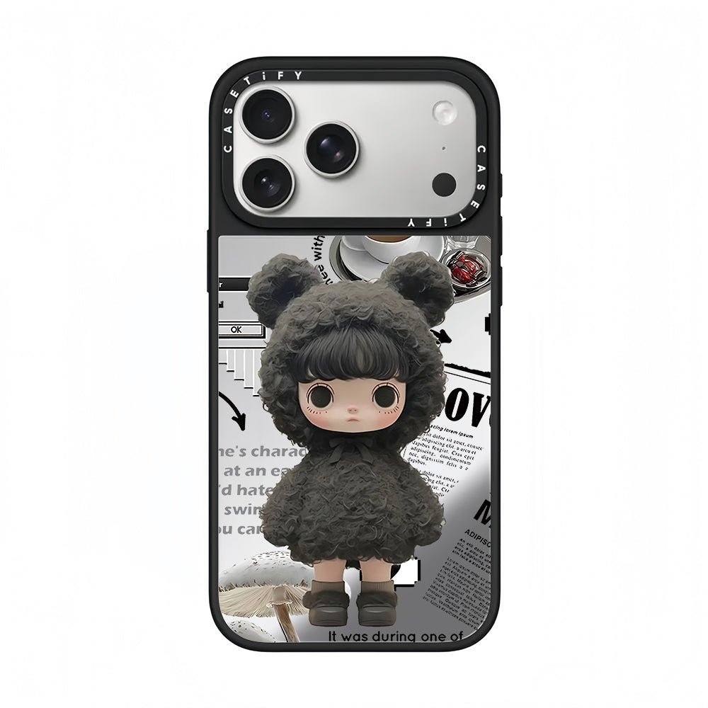 CASETiFY x POP MART Zsiga in a Plush Black Bear Costume Phone Case - 0cm