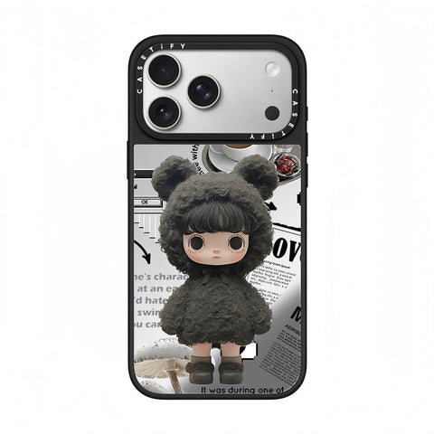 CASETiFY x POP MART Zsiga in a Plush Black Bear Costume Phone Case