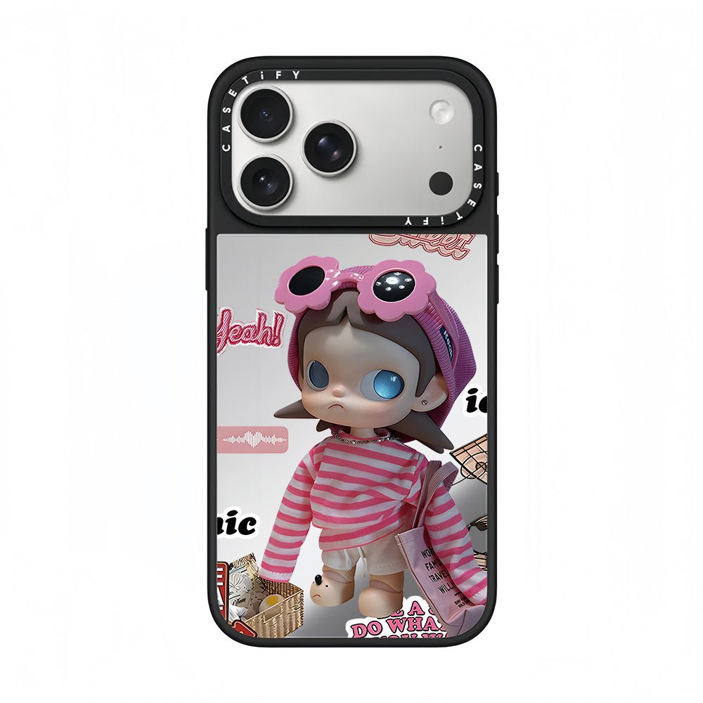 CASETiFY x POP MART Zsiga Pink Stripe Street Phone Case - 0cm