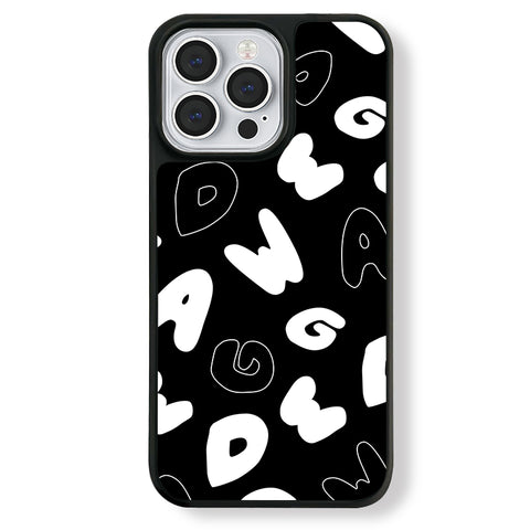 Casey Bubble Letter Typography Scatter AG Matte Phone Case – Magnetic Anti-Fingerprint Protective Cover