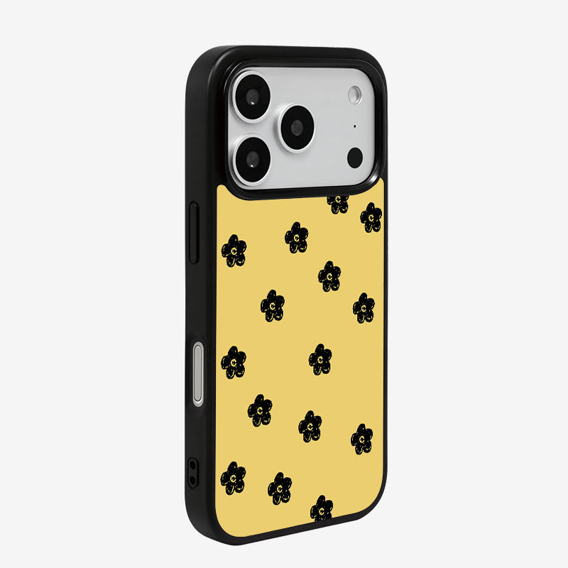 Casey Sunshine Daisy Floral AG Matte Phone Case – Bold Yellow Minimal Floral Protective Cover
