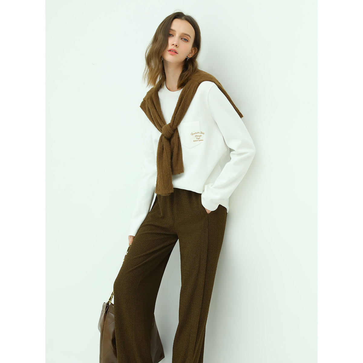 casual days long sleeve tee all white 2