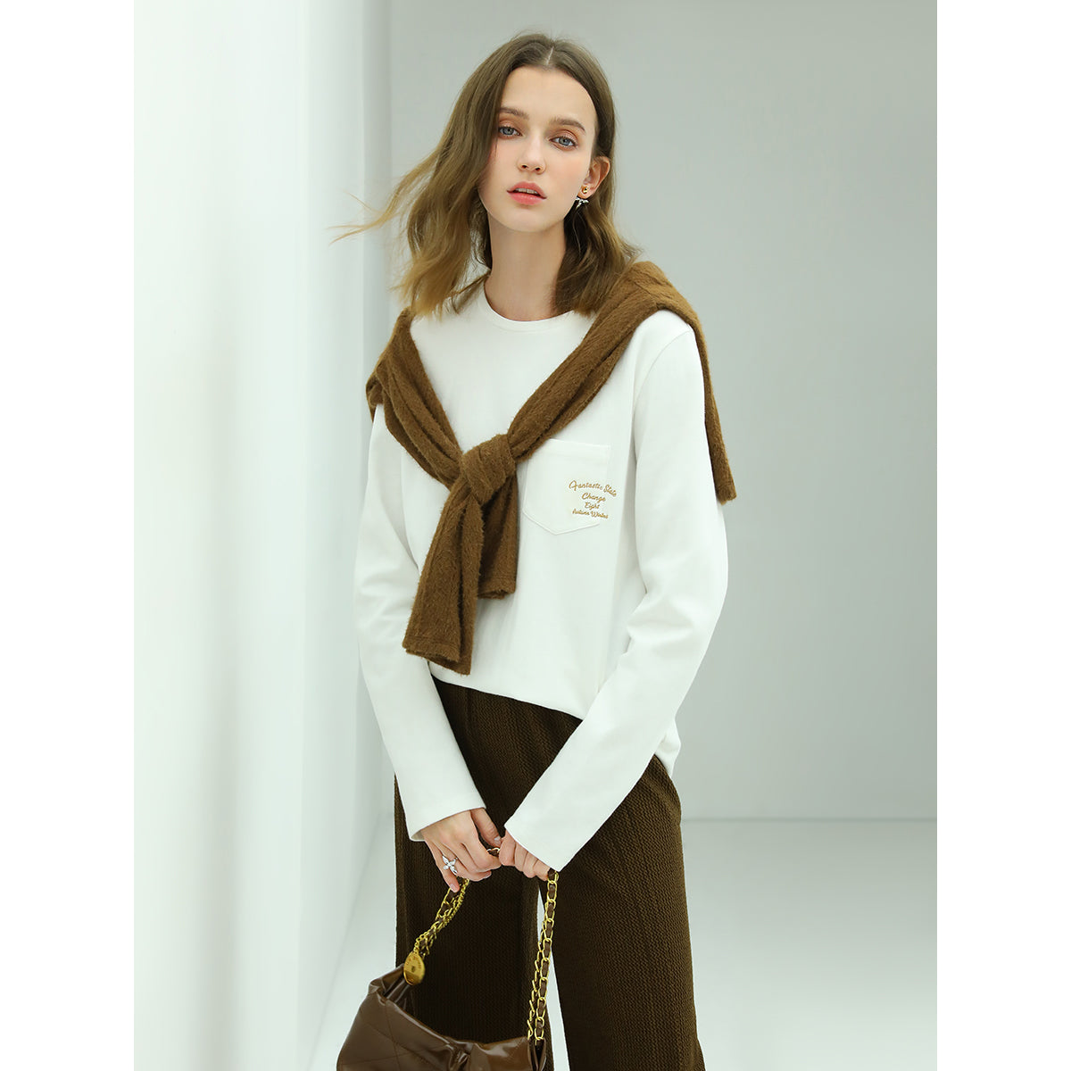 casual days long sleeve tee all white 3