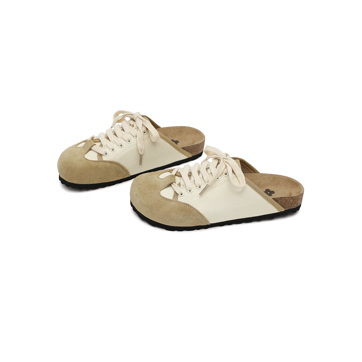 casual flat slip on mules all beige 3