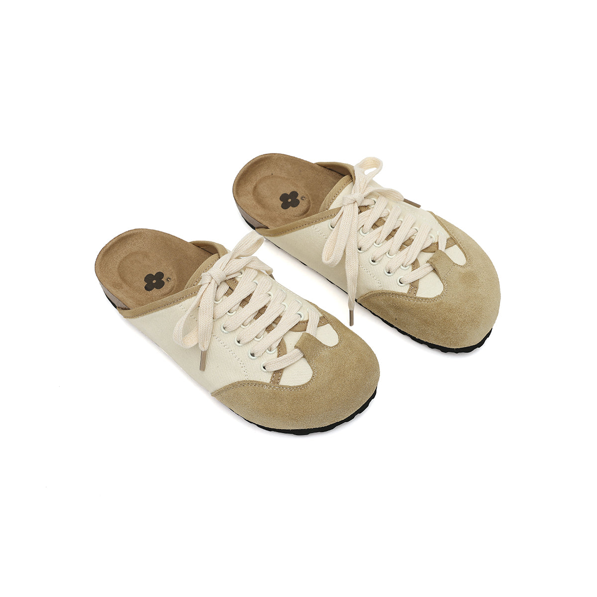 casual flat slip on mules all beige 4