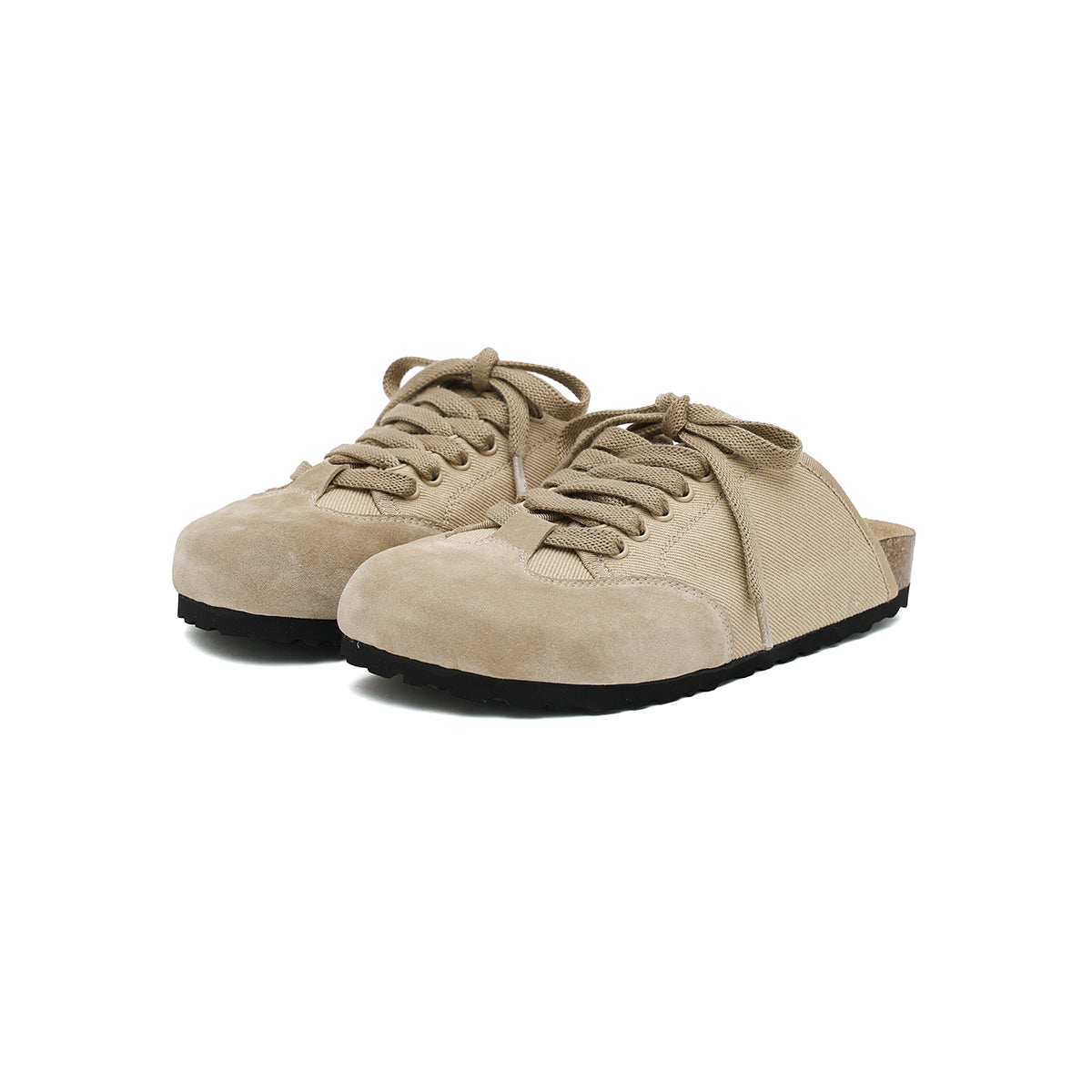 casual flat slip on mules all khaki 2