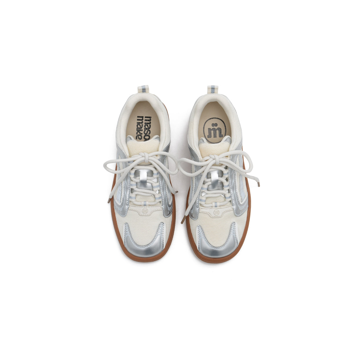 casual flat sneakers all silver 5