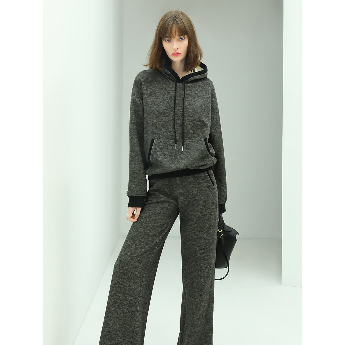casual knitted pants with side pockets in charcoal all charcoal 2